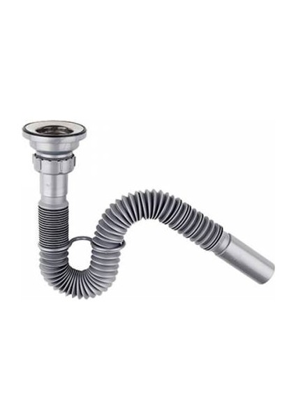 Paslanmaz Lavabo Lüx Evye Sifonu Lüx Körüklü Sifon 32 mm Donau 10 Adet