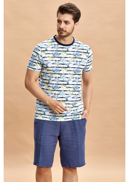 Marchıo Baskılı Erkek Tişört - Lacivert/beyaz fiyatları