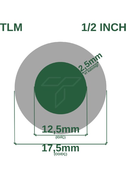 Termo Alçak Basınçlı Su Hortumu 100 Metre 1/2 Inch İç Çap: 12,5 mm