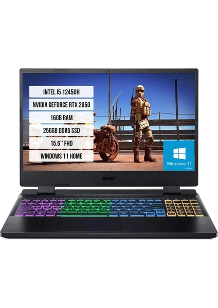 AN515-58 NH.QMZEY.005-01 I5-12450H 16GB Ddr5 256GB SSD RTX2050-4GB 15.6'' 144Hz Windows 11 Home Taşınabilir Bilgisayar