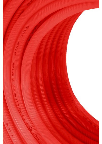 Pvc Silikonlu Naturel Su Hortumu Kırmızı Renk 1/2 (12.5 Mm) 30 Metre 3,6 kg