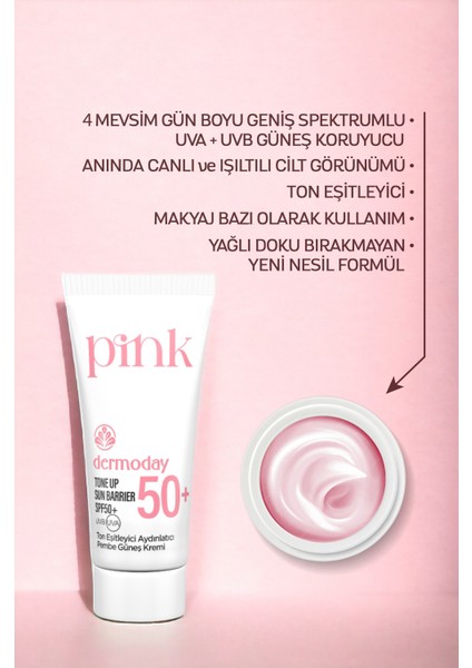 Ton Eşitleyici Aydınlatıcı Pembe Güneş Kremi SPF50+ Hyalüronik Asit & Nar Çekirdeği 60 ml fiyatları