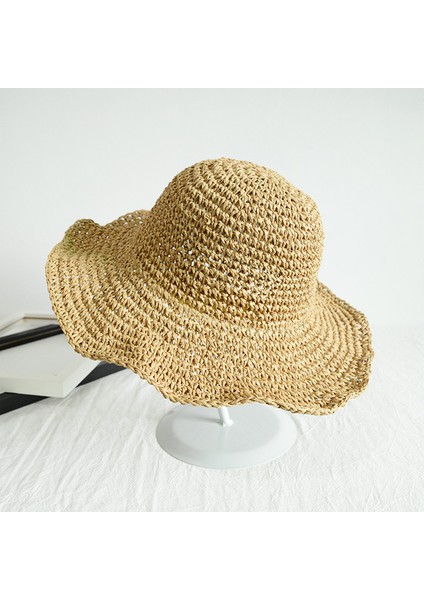 El Dokuma Hasır Şapka Ilkbahar ve Sonbahar Dış Mekan Güneşlik Şapkası (Yurt Dışından)