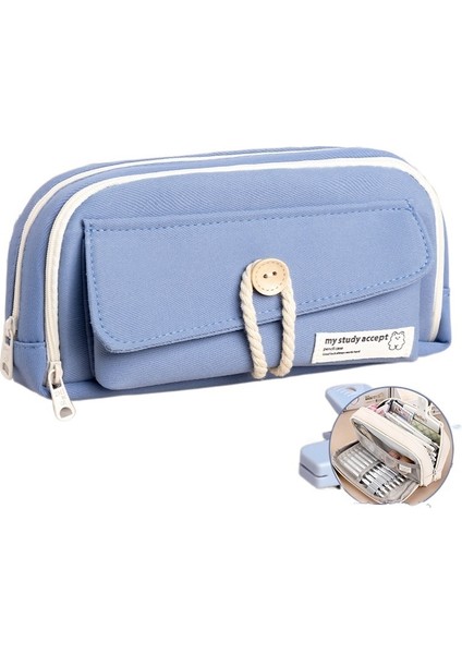 Kırtasiye Kutusu Öğrenci Çok Katmanlı Ins Tarzı Basit, Yüksek Değerli Kırtasiye Çantası (Yurt Dışından)