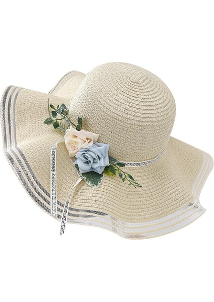 Yaz Tatili Güneşlik Hasır Şapka Uv Koruması Tüm Maç Katlanabilir Plaj Şapkası (Yurt Dışından)