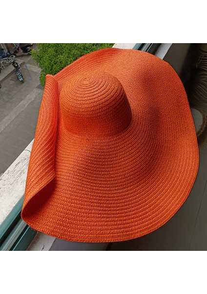 Gökkuşağı Şerit Büyük Ağız Hasır Şapka Bayanlar Açık Plaj Şapkası (Yurt Dışından)