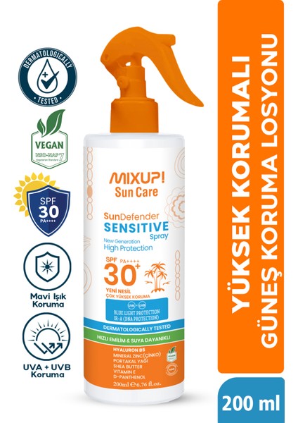 Leke Karşıtı Güneş Koruma Losyonu Spf 30+ Çinko ,Portakal Yağı Ve Shea Butter Içerikli 200 Ml