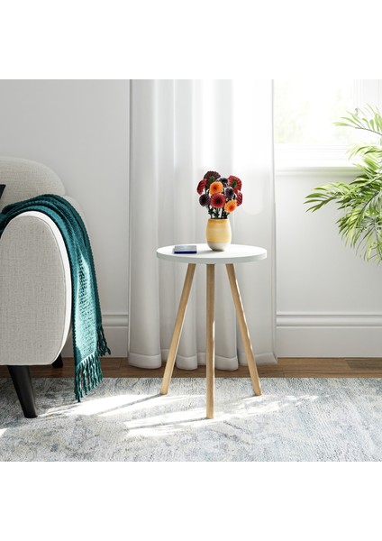 Yuvarlak Yan Sehpa Ahşap Ayaklı Tekli Zigon Sehpa modelleri