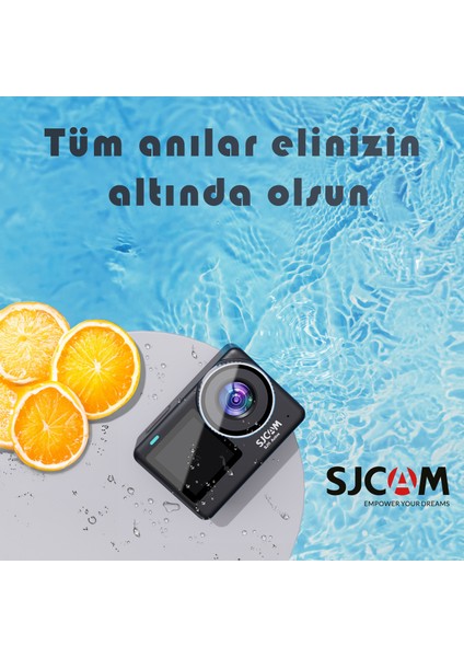 SJCAM SJ11 Active Dual Screen 20MP 5GHz WiFi 4K UHD Su Geçirmez Kasa 154° 1300mAh Aksiyon Kamerası Siyah