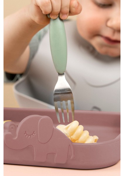 Silikon 3 Bölmeli Bebek Beslenme Tabağı ,silikon Tabak,silikon Beslenme Aksesuarı