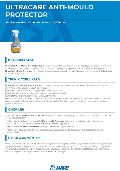 Ultracare Anti Mould Protector Spray Küf Için Koruyucu Sprey modelleri