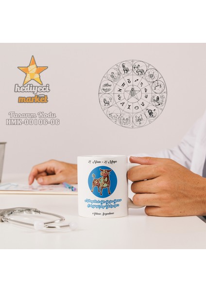 Boğa Burcu Erkeğine Özel Beyaz Kupa Bardak - HMK-00106-06 modelleri