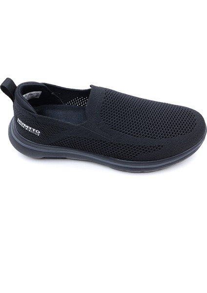 Hafif Tasarım Bağcıksız Fileli Yazlık Siyah Erkek Spor Ayakkabı HM340737A
