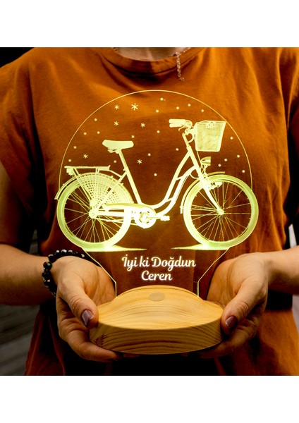 Nostaljik Bisiklet Doğum Günü Hediyesi 3 Boyutlu Led Lamba modelleri