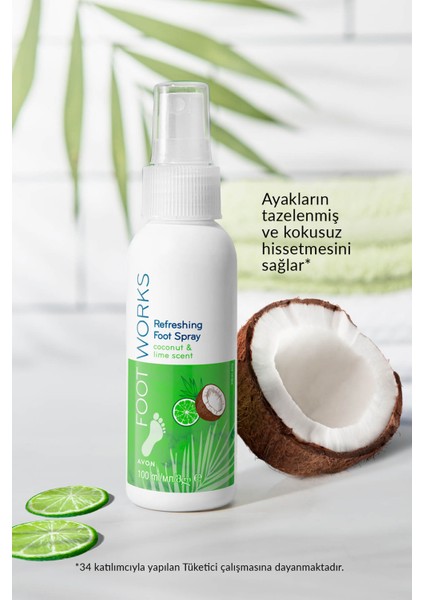 Footworks Hindistan Cevizi ve Misket Limonu Özlü Ayak Spreyi 100 Ml.