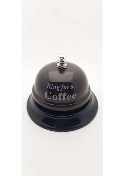 Kahverengi Renk "ring For Coffee" Yazılı Resepsiyon Masa Zili Model B05