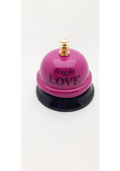 Fuşya Renk "ring For Love" Yazılı Resepsiyon Masa Zili Model K02