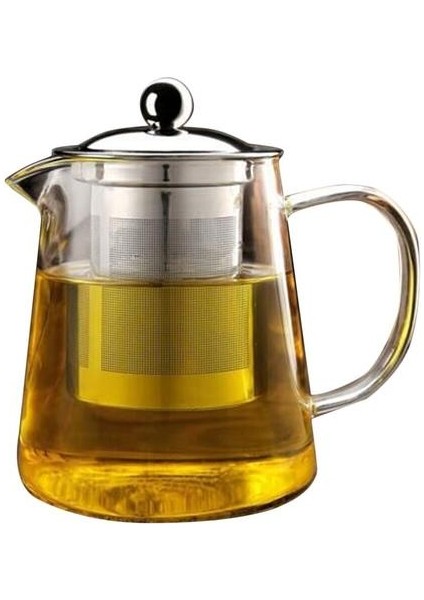 Toksik Olmayan Şeffaf Şeffaf Borosilikat Cam Çaydanlık Zarif Cam Çay Kupası Çaydanlık Paslanmaz Çelik ile Demlik Süzgeç Damla | Çaydanlıklar (750ML) (Yurt Dışından)