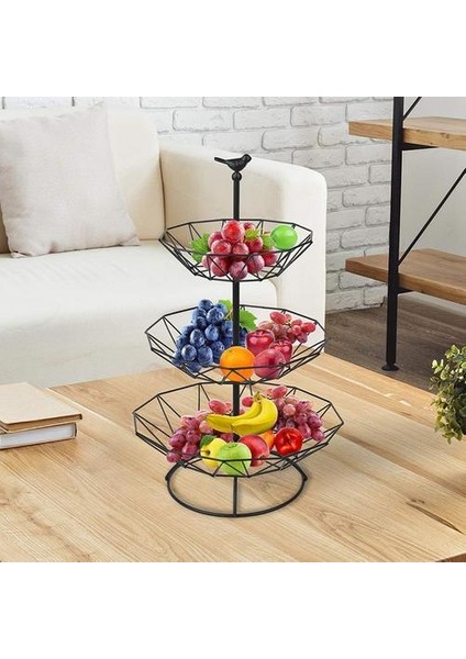 Tezgah Meyve Sepeti Tutucu Dekoratif Masa Standı Sebzeler Için Mükemmel Snacks Mutfak Ev Eşyaları 3 Tier Blaç | Depolama Tepsileri (Yurt Dışından) modelleri