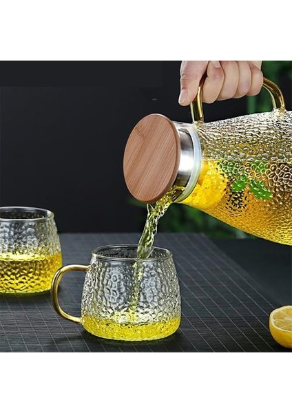Şeffaf Borosilikat Cam Su Şişesi Çaydanlık Lüks Isıya Dayanıklı Büyük Kapasiteli Temizle Soğuk Su Isıtıcısı Çiçek Çay Potu | Sürahi (Yurt Dışından)