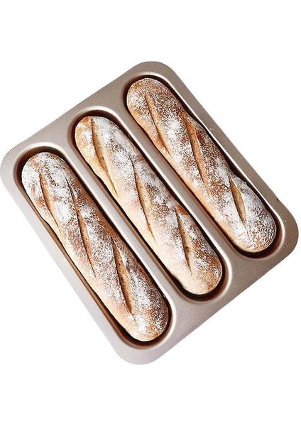 Baget Pişirme Tepsi Kalıp Teneke Silikon Fransız Ekmek Tavası Yapışmaz, Karbon Çelik Pişirme Pan Ev Mutfak Hediye Için Dayanıklı Mini Baget Loaf (Yurt Dışından)