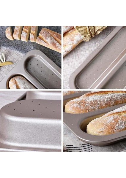 Baget Pişirme Tepsi Kalıp Teneke Silikon Fransız Ekmek Tavası Yapışmaz, Karbon Çelik Pişirme Pan Ev Mutfak Hediye Için Dayanıklı Mini Baget Loaf (Yurt Dışından) modelleri