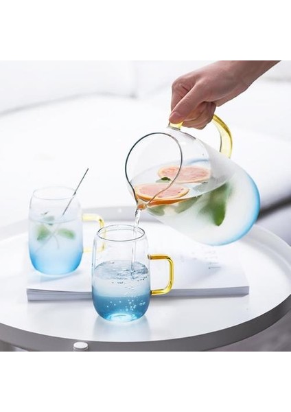 Cutelife Soğuk Cam Su Şişesi Kavanoz Su Isıtıcısı Şeffaf Büyük Kapasiteli Isıya Dayanıklı Su Tenceresi Saplı Çaydanlık Sürahları 1.4l | Sürahi (Yurt Dışından)