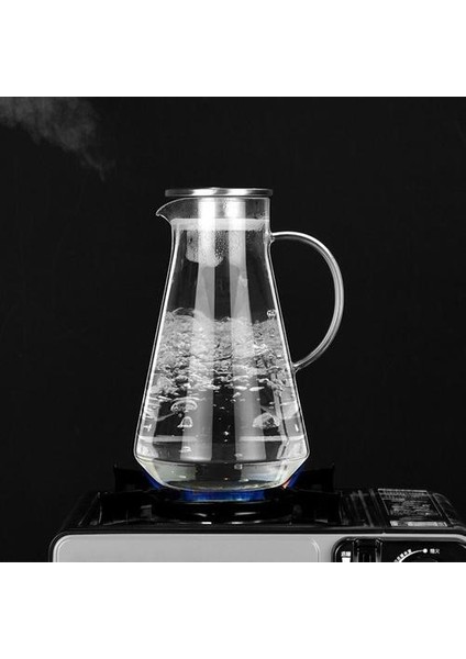 1500 ml Büyük Kapasiteli Cam Şişe Şeffaf Çaydanlık Paslanmaz Çelik Filtre Su Isıtıcısı Kaynar Su Şişeleri Sürahi Suyu Pot | Sürahi (Yurt Dışından)