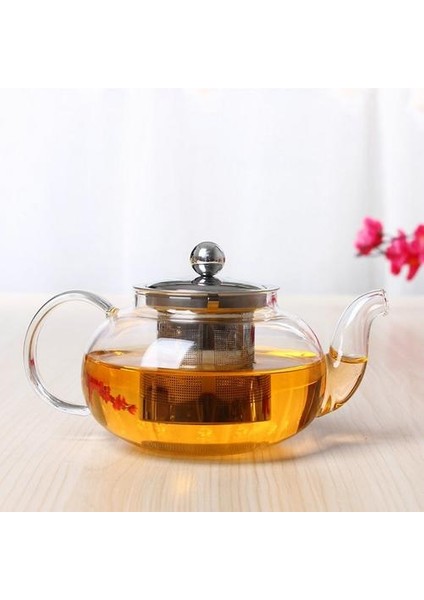 Temizle Borosilikat Cam Çaydanlık Paslanmaz Çelik ile Demlik Süzgeç Isıya Dayanıklı Gevşek Yaprak Çaydanlık Su Isıtıcısı Set Teaware | Çaydanlıklar (Yurt Dışından)