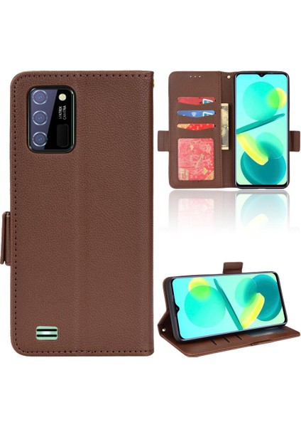 Oukitel C25 Cüzdan Pu Deri Kart Yuvaları Tutucu Yan Toka Için Kılıf (Yurt Dışından)