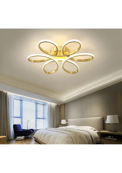 Metal Modern Plafonyer Tavan LED Avize Margarita Ledli Avize Eskitme Gold Bej 1 Modern 50 x 45 E27