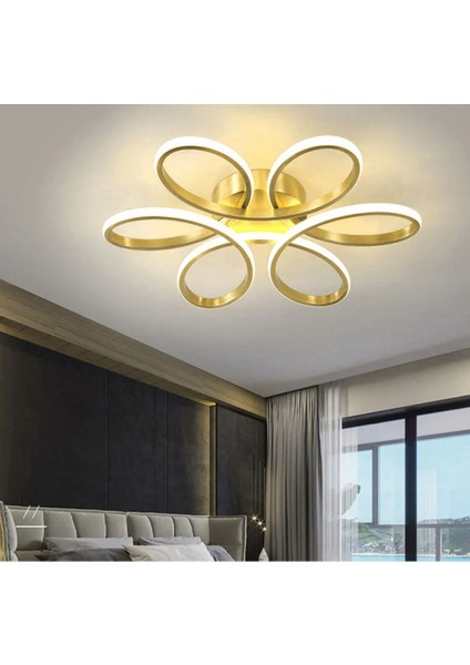 Metal Modern Plafonyer Tavan LED Avize Margarita Ledli Avize Eskitme Gold Bej 1 Modern 50 x 45 E27