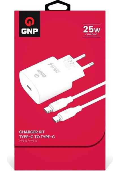 Gnp 25 W Süper Hızlı Type-C Şarj Cihazı ve Type-C To Type-C Kablo Set