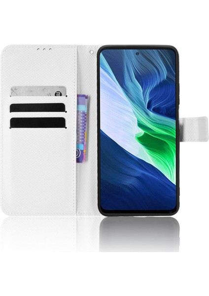 Infinix Not 10 Pro Nfc Kapak Için Kılıf Kickstand Kart Tutucu Manyetik (Yurt Dışından)