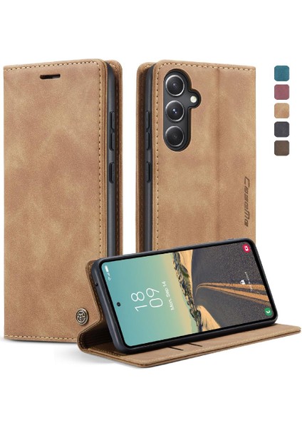 Samsung Galaxy S23 Fe 5g Için Flip Case Vintage Pu Deri Cüzdan Manyetik (Yurt Dışından)