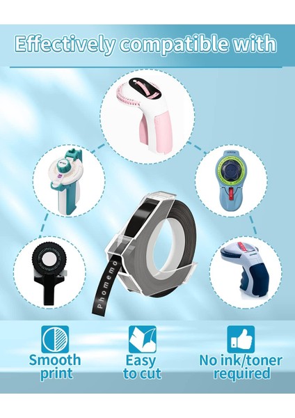 3D Kabartma Şerit Siyah 3'lü Paket
