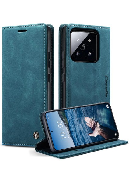 Xiaomi 14 Pro Vintage Pu Deri Cüzdan Manyetik Kapatma Için Flip Case (Yurt Dışından)
