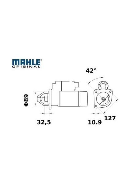 12V Marş Motoru 10 Diş 3.2 Kw (Sağ Açık) (Şase Cıvatalı)