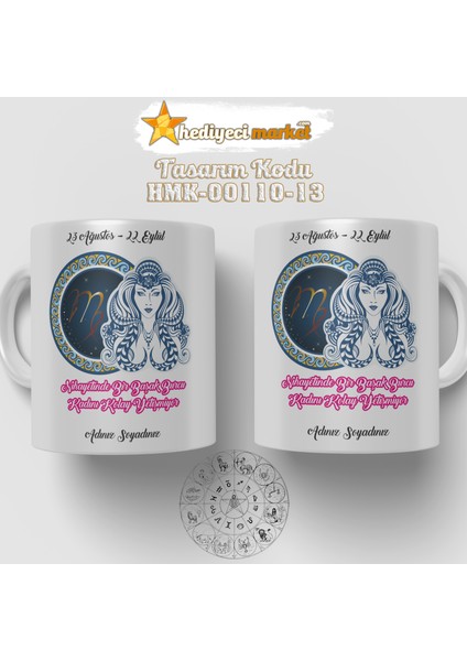 Başak Burcu Kadınına Özel Beyaz Kupa Bardak - HMK-00110-13 fiyatları