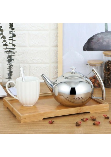 Büyük Kapasiteli Paslanmaz Çelik Çaydanlık Konteyner Kahve Potu Kettle Filtre Restoran Konteyner Home Hotel Cafe Bar Çaydanlık | Çaydanlıklar (1.5l) (Yurt Dışından)