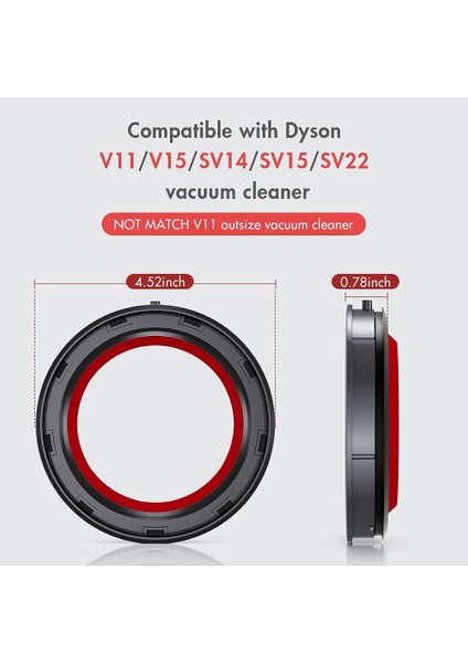 Toz Kutusu Üst Sabit Sızdırmazlık Halkası Dyson V11/V15/SV14/SV15/SV22 Elektrikli Süpürgeler Yedek Parçalar Sızdırmazlık Halkası (Yurt Dışından)