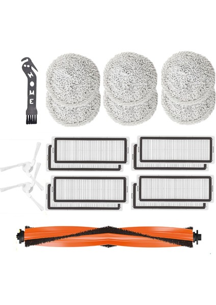 18 Adet Yedek Yedek Parça Xiaomi Mijia Pro STYTJ06ZHM Robotlu Süpürge Ana Yan Fırça Hepa Filtre Paspas Bezi (Yurt Dışından)