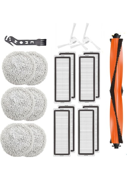 18 Adet Yedek Yedek Parça Xiaomi Mijia Pro STYTJ06ZHM Robotlu Süpürge Ana Yan Fırça Hepa Filtre Paspas Bezi (Yurt Dışından)