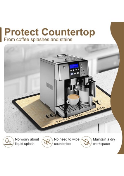 Kahve Mat Kahve Bar Mat - Gizle Leke Emici Kauçuk Destekli Hızlı Kuruyan Mat Kahve Makinesi Espresso Makinesinin Altına Sığdır (Yurt Dışından)