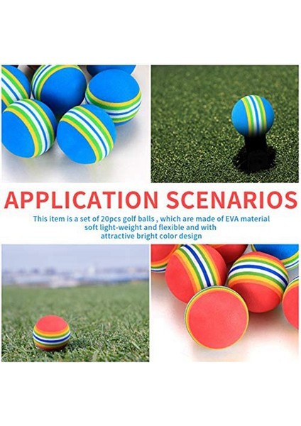 20 Adet Golf Toplarıyumuşak Köpük Bahçe Golf Topları Uygulama Golf Topları Sünger Gökkuşağı Golf Topları Kapalı Açık Için (Yurt Dışından) fiyatları