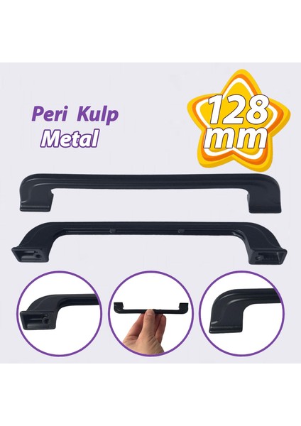 Peri Kulp 128 mm Siyah Mutfak Kulpu Çekmece Dolap Kapak Kulbu Metal Mobilya Dolabı Kulpları
