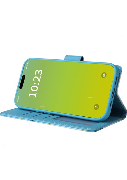 Ile Uyumlu iPhone 15 Pro Max Premium Mermer Vintage Pu Deri Manyetik Kapatma Kılıfı Kayışlı Kapaklı (Yurt Dışından) modelleri