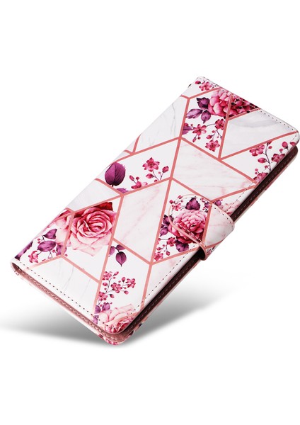 Ile Uyumlu Xiaomi Redmi Note 13 4g Premium Mermer Vintage Pu Deri Manyetik Kapatma Kılıfı Kayışlı Kapaklı (Yurt Dışından)