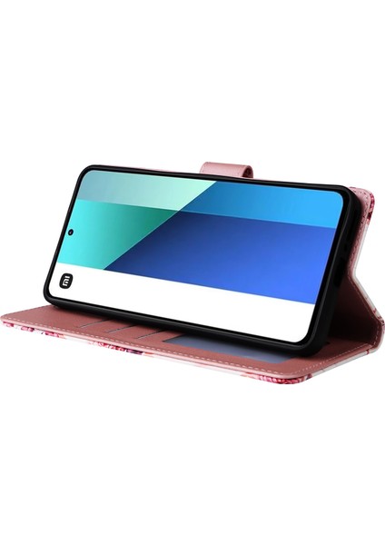 Ile Uyumlu Xiaomi Redmi Note 13 4g Premium Mermer Vintage Pu Deri Manyetik Kapatma Kılıfı Kayışlı Kapaklı (Yurt Dışından)