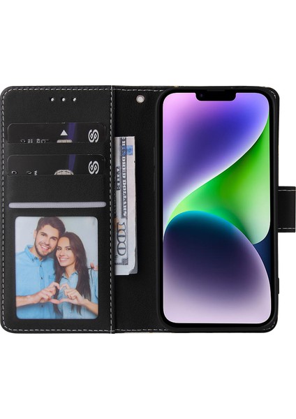 Ile Uyumlu iPhone 14 Plus Premium Mermer Vintage Pu Deri Manyetik Kapatma Kılıfı Kayışlı Kapaklı (Yurt Dışından) fırsatları
